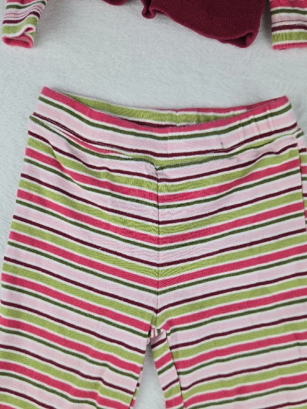 Gymboree Candy Cane Top and Pants Striped Outfit Size 18-24 Burgundy